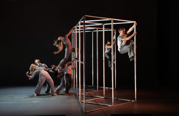The cast of Motionhouse: Hidden at Yvonne Arnaud Theatre, Guildford. Photo: Dan Tucker