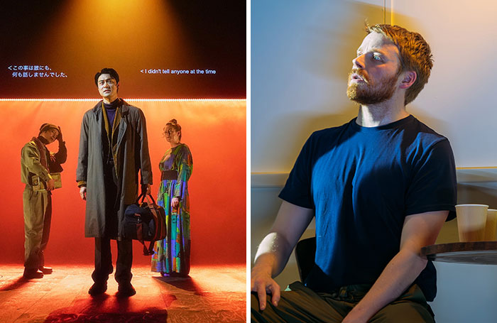 Satoru Date, Yuya Tanaka and Elicia Daly in Confessions of a Shinagawa Monkey and Jack Lowden in The Fifth Step. Photos: Shinji Hosono/Mihaela Bodlovic