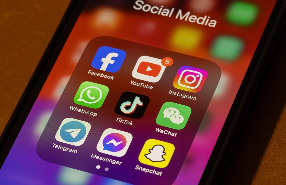 Social media apps on a mobile phone. Photo: Shutterstock
