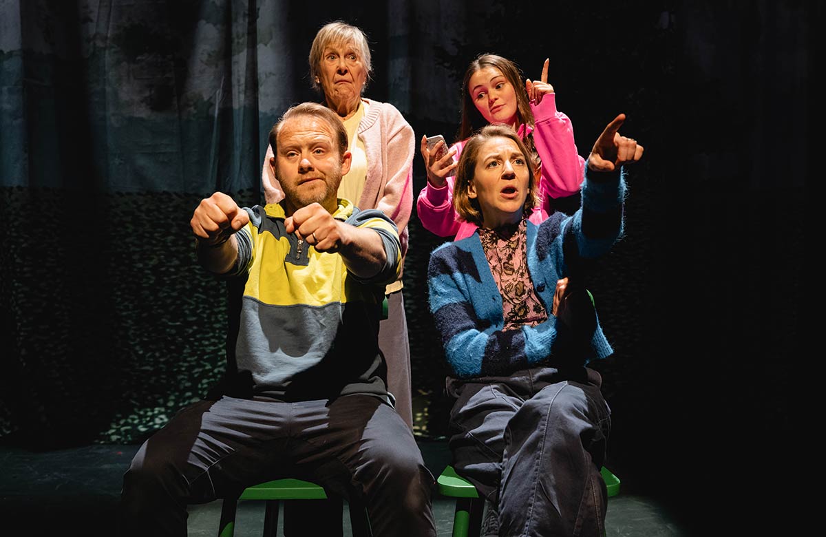 Michael Jibson, Gay Soper, Gemma Whelan and Nancy Allsop in This Is My Family at Southwark Playhouse Elephant, London. Photo: Mark Senior