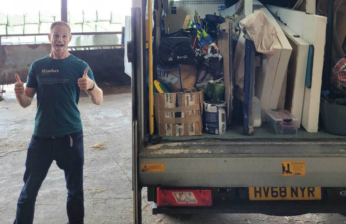 Sam Bradshaw, of Sam Bradshaw Productions, with the van, which was taken on May 28