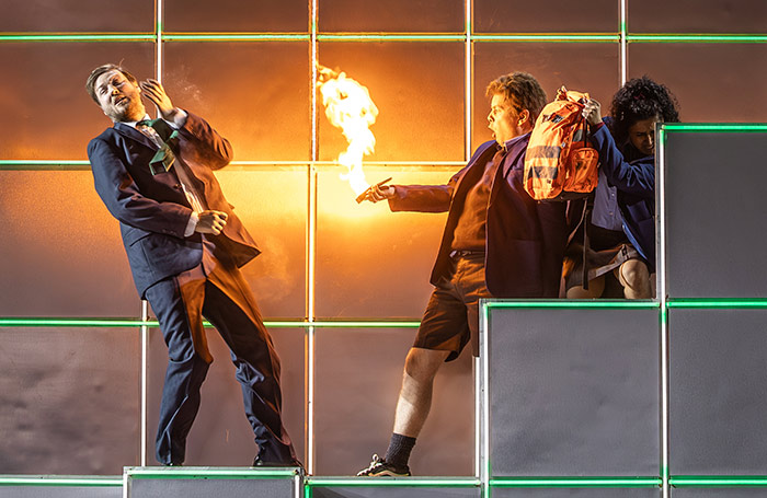 James Hall, Xavier Hetherington and Natasha Agarwal in Itch. Photo: Craig Fuller