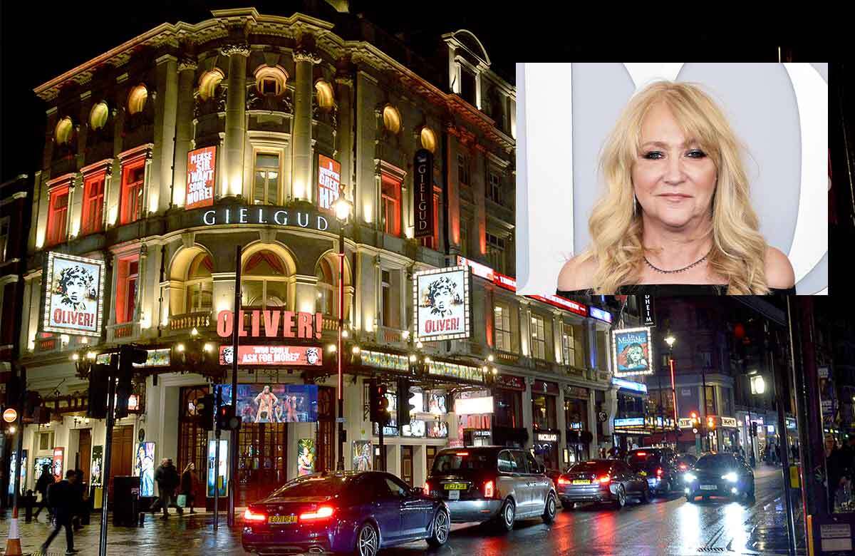 London's West End with (inset) producer Sonia Friedman. Photos: Shuttersock/Getty Images for Tony Awards London's West End with (inset) producer Sonia Friedman. Photos: Shuttersock/Getty Images for Tony Awards