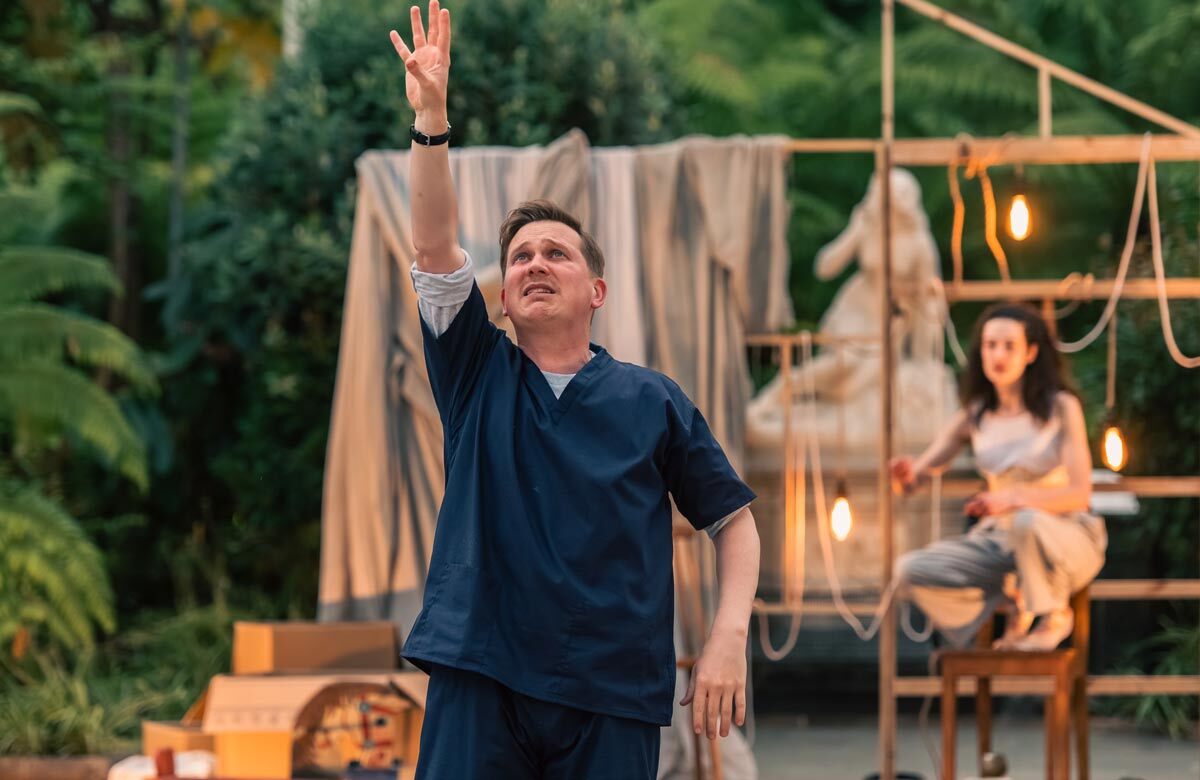 Adam Donaldson in the title role of Faustus in Dr Faustus at Bard in the Botanics. Credit: Tommy Ga Ken Wan