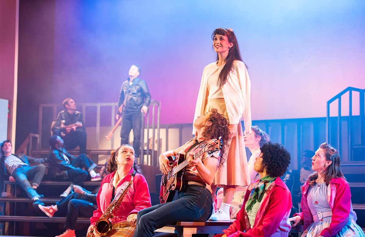 Blythe Jandoo and the cast of Grease at Pitlochry Festival Theatre. Photo: Tommy Ga Ken Wan
