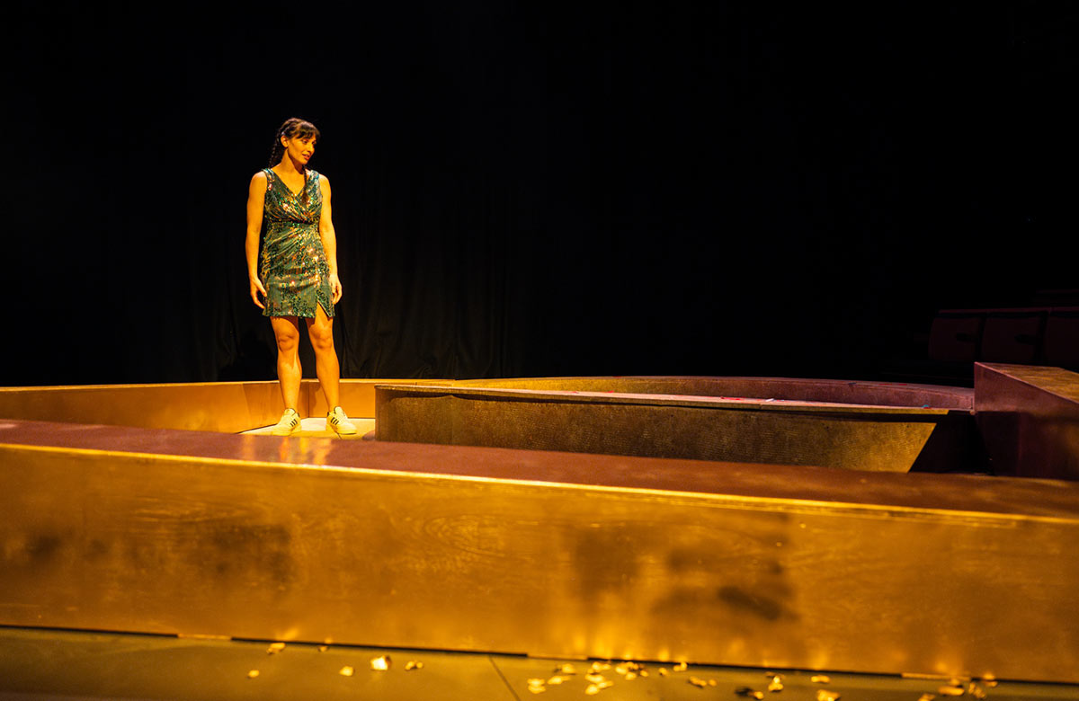 Blythe Jandoo in This Is a Gift at Pitlochry Festival Theatre (2025). Photo: Tommy Ga-Ken Wan Blythe Jandoo in This Is a Gift at Pitlochry Festival Theatre (2025). Photo: Tommy Ga-Ken Wan