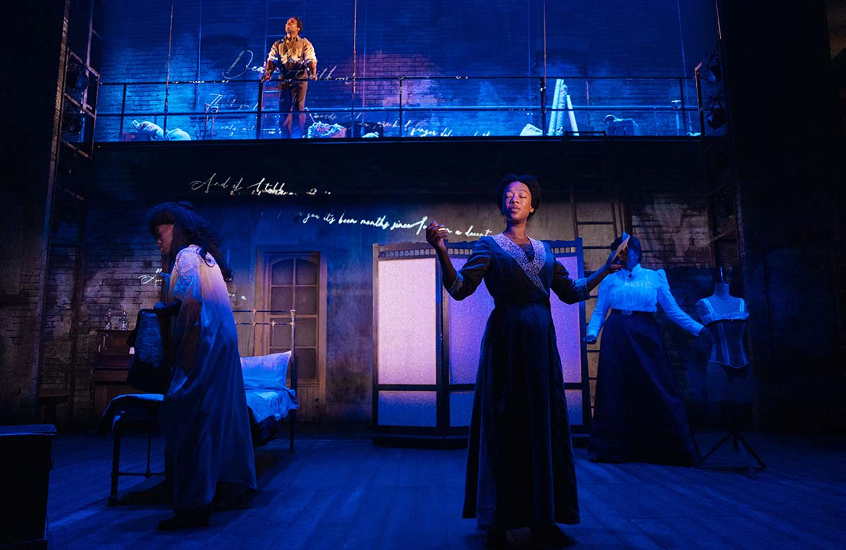 Faith Omole, Kadiff Kirwan, Samira Wiley and Nicola Hughes in Intimate Apparel at the Donmar Warehouse, London. Photo: Helen Murray
