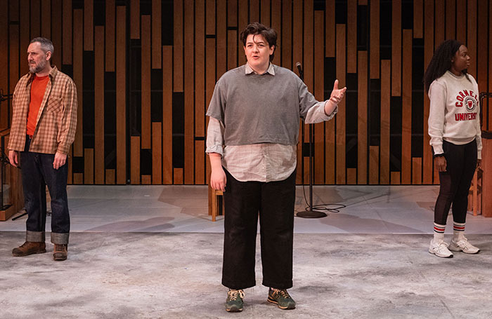 Reginald Edwards, Tasha Dowd and Princess Khumalo in The Walrus Has a Right to Adventure at the Liverpool Everyman Theatre. Photo: Ean Flanders