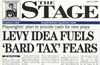Bard to bear tax burden to support new plays &ndash; 30 years ago in The Stage