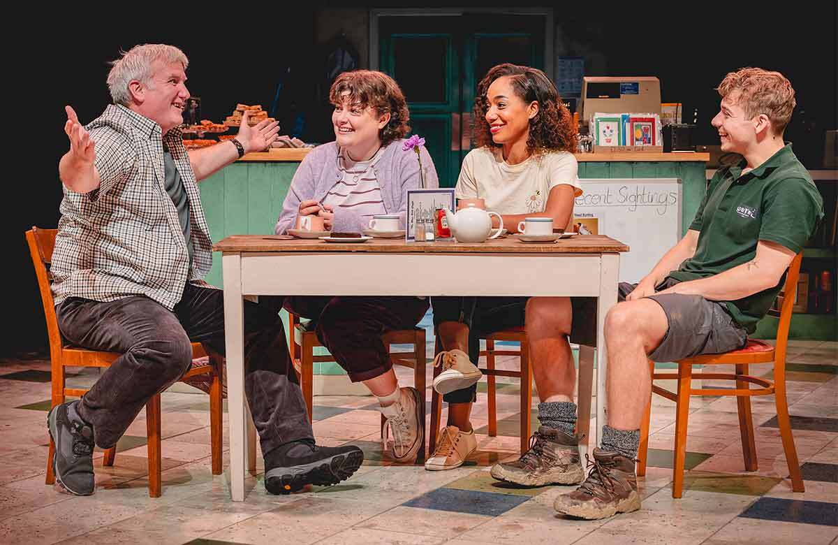 Simeon Truby, Roxanne Morgan, Tanya-Loretta Dee and Sam Baker-Jones at Big Big Sky at New Vic, Newcastle-under-Lyme. Photo: Andrew Billington Simeon Truby, Roxanne Morgan, Tanya-Loretta Dee and Sam Baker-Jones at Big Big Sky at New Vic, Newcastle-under-Lyme. Photo: Andrew Billington