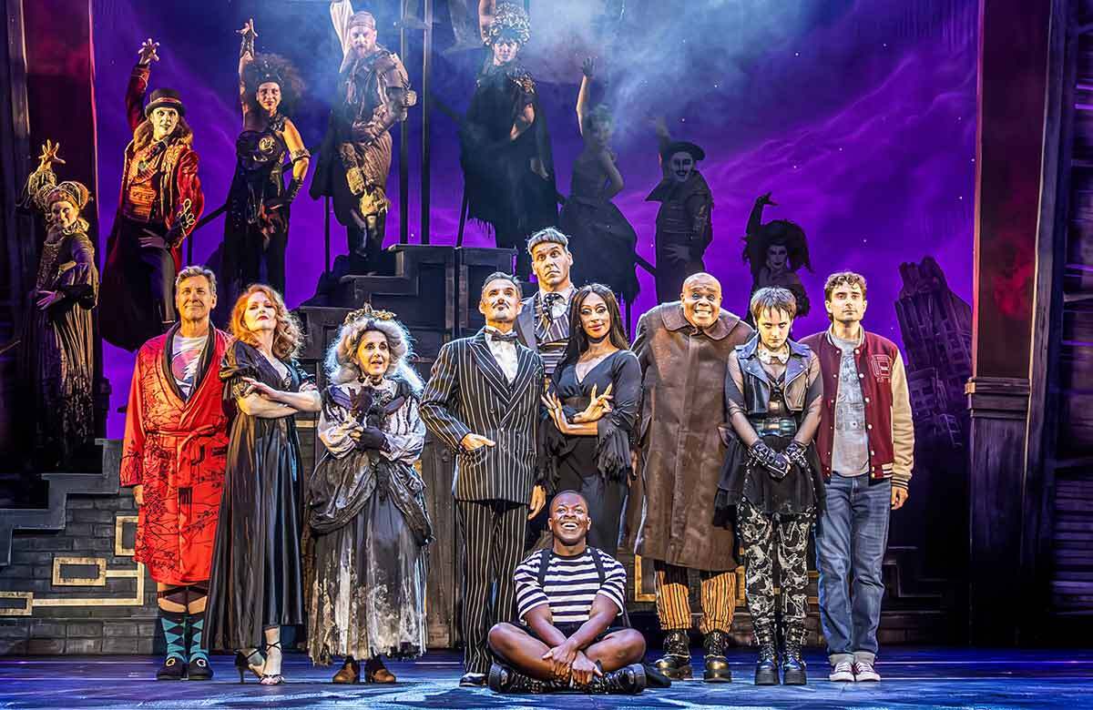 The cast of The Addams Family UK Tour at Curve, Leicester. Photo: Pamela Raith
