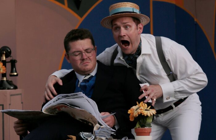 Osian Wyn Bowen and David Horton in La Locandiera at the Deanery Garden, Bampton. Photo: Anthony Hall Osian Wyn Bowen and David Horton in La Locandiera at the Deanery Garden, Bampton. Photo: Anthony Hall