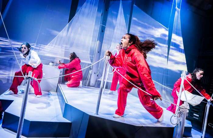 The company of Maiden Voyage at Southwark Playhouse, London. Photo: Pamela Raith