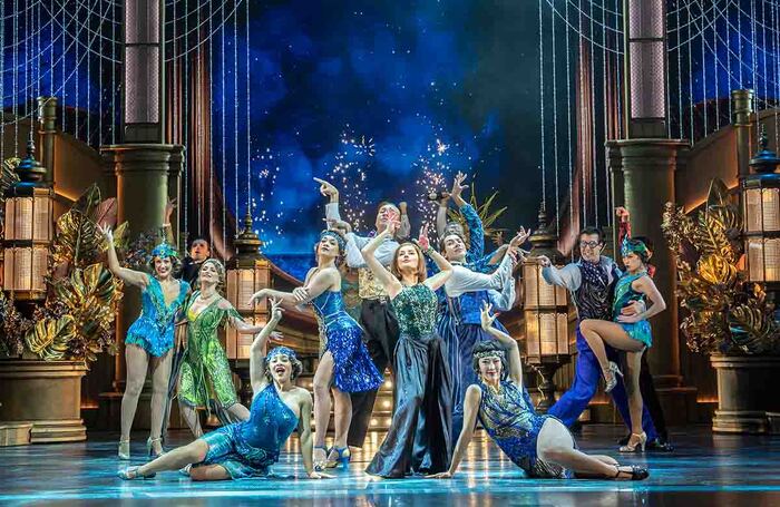 Amber Davies (centre) and the original West End company of The Great Gatsby. Photo: Johan Persson