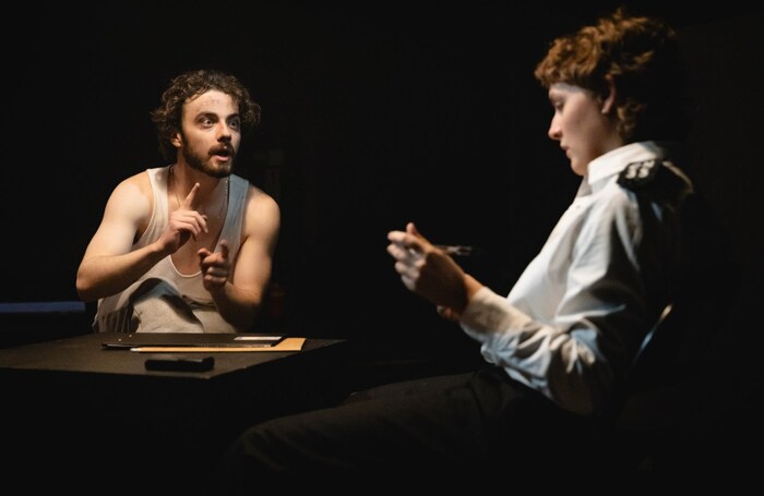 Lorenzo Allchurch and Leah Aspden in Lost Watches at Park Theatre, London. Photo: Mark Senior