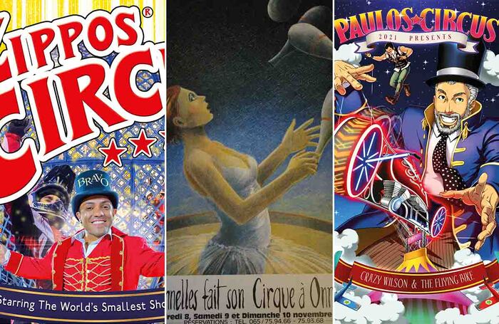 Posters for Zippos Circus (2025), Honnelles (1994) and Paulo's Circus (2021)