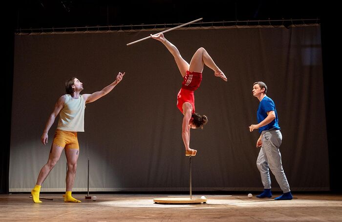 Kevin Flanagan, Liam Bradley and Sierra Rhoades Nicholls in I Think It Could Work at Zoo Southside, Edinburgh. Photo: Steve Sarafian