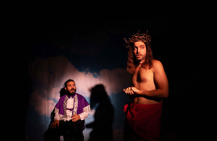 Sergio Antonio Maggiolo and Guido Garc&iacute;a Lueches in Jeezus! at Underbelly Cowgate, Edinburgh. Photo: Charlie Flint