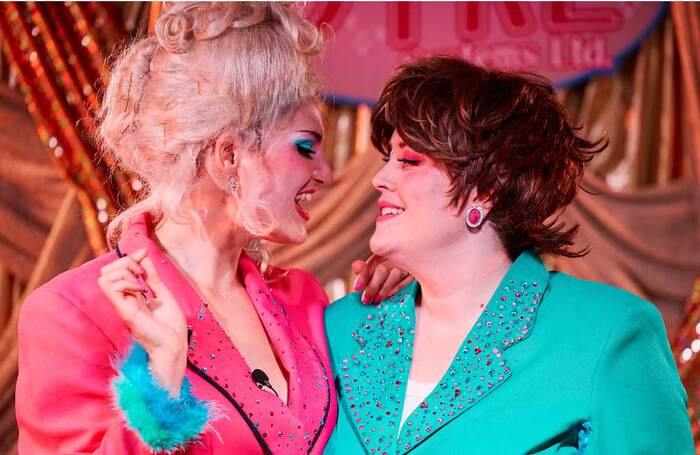 Kheski Kobler and and Holly Wilson-Guy in DYKE Systems Ltd at Pleasance Courtyard, Edinburgh. Photo: Andrew Perry