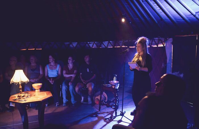 Casey Jay Andrews in The Quiet Earth Beneath at Summerhall, Edinburgh. Photo: Late Cut Media