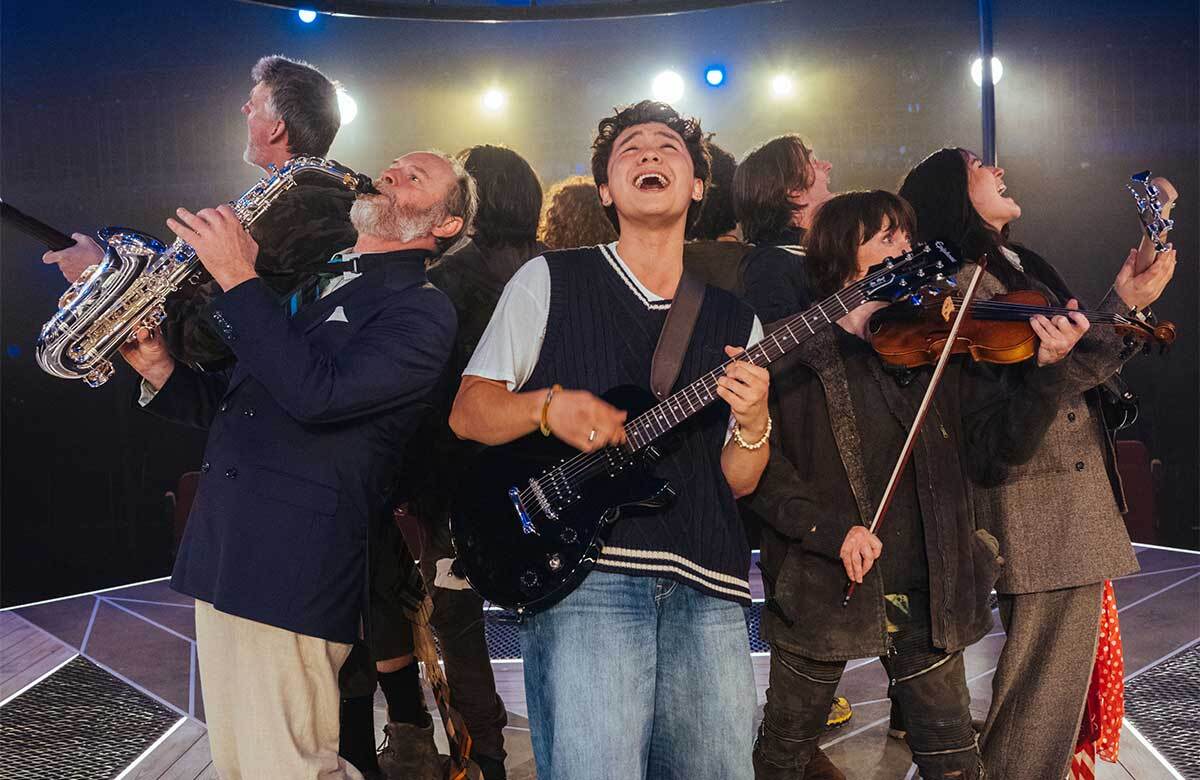 The company of The Two Gentlemen of Verona at the Other Place, Stratford-upon-Avon. Photo: Helen Murray