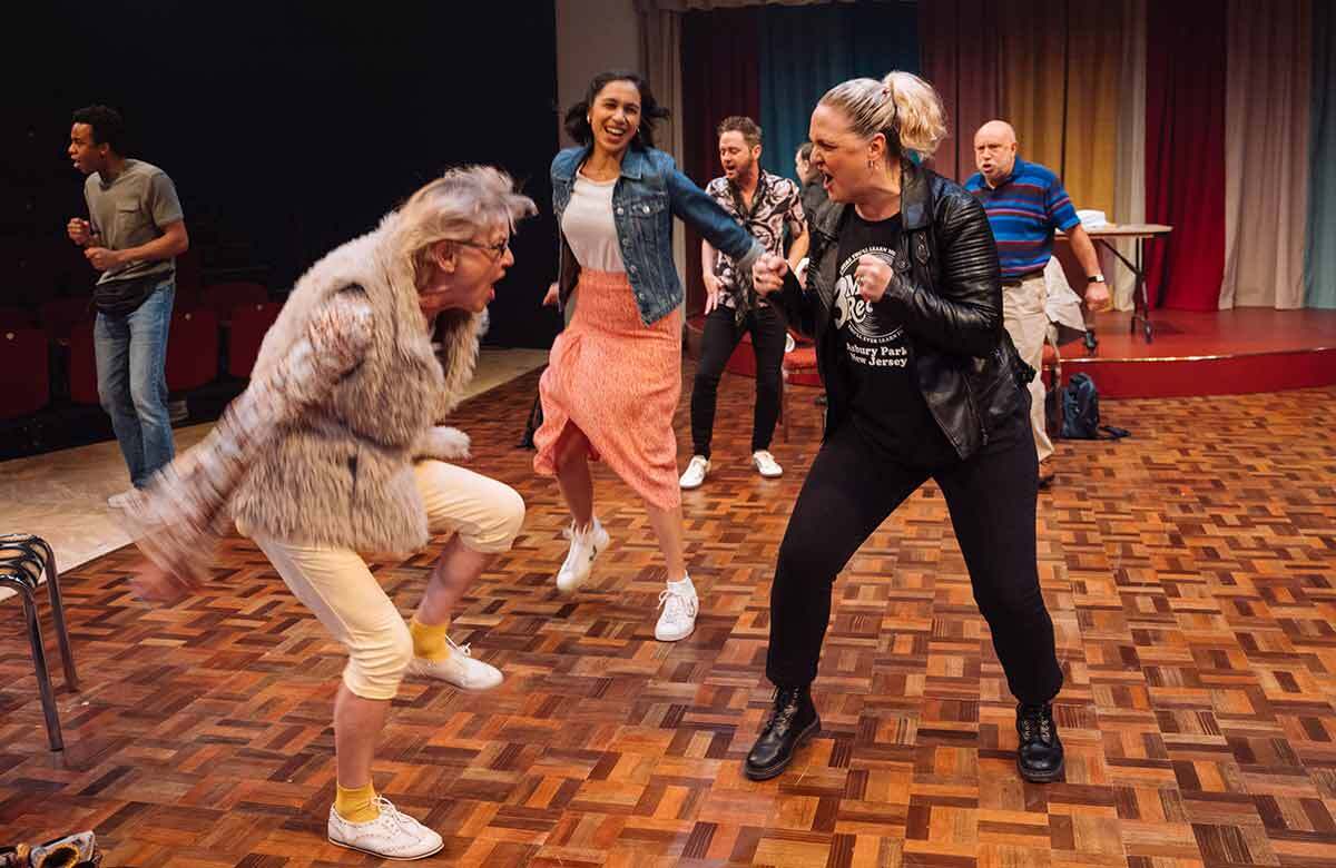 Annie Wensak, Danusia Samal, Laura Checkley and the company of Choir at the Minerva Theatre, Chichester. Photo: Helen Murray