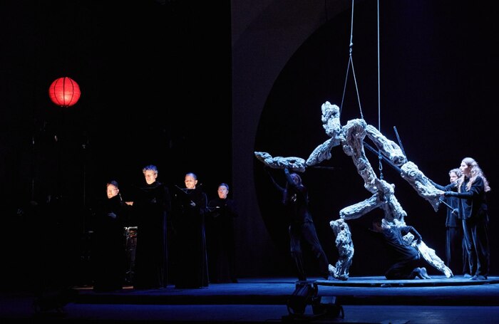 Cast and performers of Book of Mountains and Seas at the Lyceum, Edinburgh. Photo: Andrew Perry