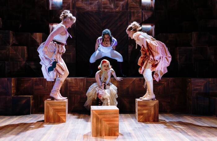 Kate Hampson, Kat Johns-Burke, Laura Elsworthy and Beth Crame in Mary and the Hyenas, co-produced by Hull Truck Theatre. Photo: Tom Arran Photography