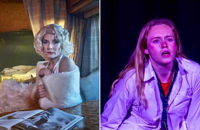 Michelle Collins in Motorhome Marilyn and Mimi Martin in Youth in Flames. Photo: Michael Wharley