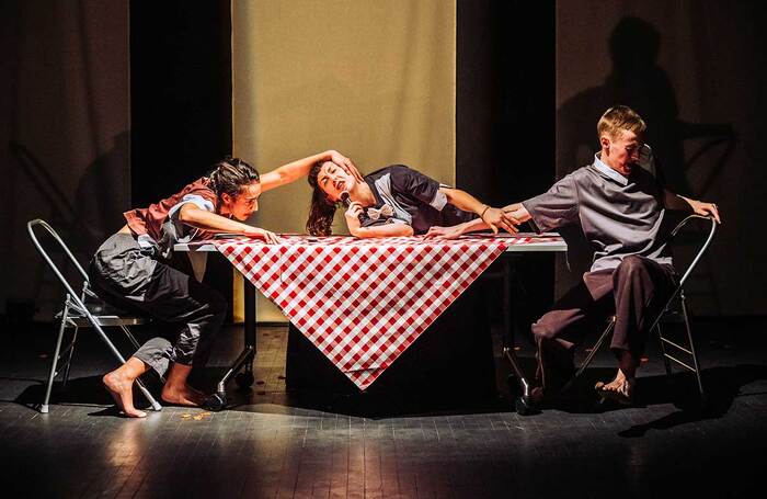 The cast of Malcolm Sutherland&rsquo;s Solitude Without Loneliness at Assembly @ Dance Base, Edinburgh. Photo: Brian Hartley