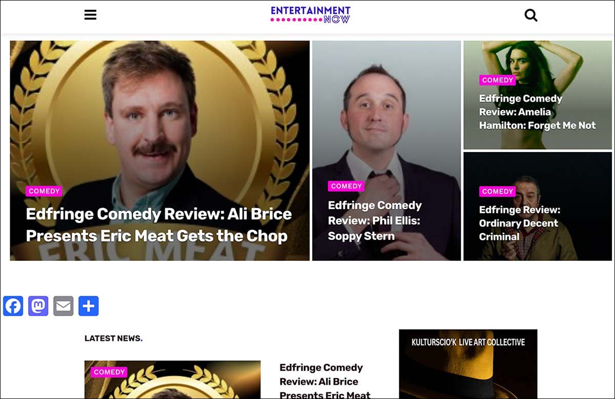 Entertainment Now's website