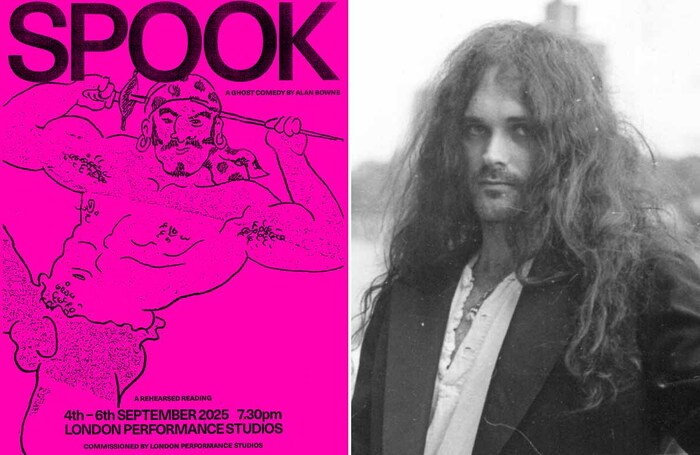 Left: Poster for the AIDS Plays Project's production of Spook; right: Alan Bowne. Photos: Tom Joyes and Fran Ortega/Barbara Hayes Left: Poster for the AIDS Plays Project's production of Spook; right: Alan Bowne. Photos: Tom Joyes and Fran Ortega/Barbara Hayes