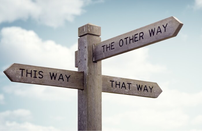 Crossroads sign. Photo: Shutterstock Crossroads sign. Photo: Shutterstock