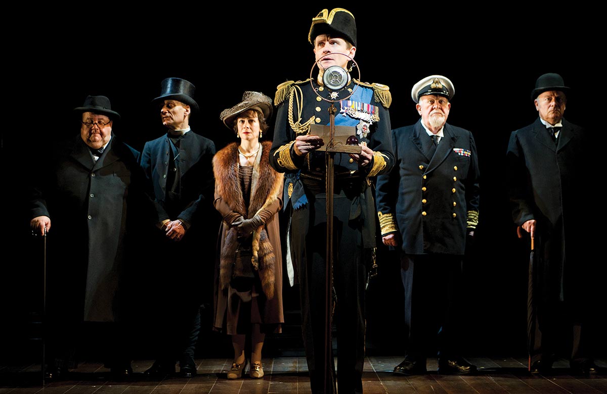 Charles Edwards (centre) in The King&rsquo;s Speech at Wyndham&rsquo;s Theatre, London (2012). Photo: Tristram Kenton