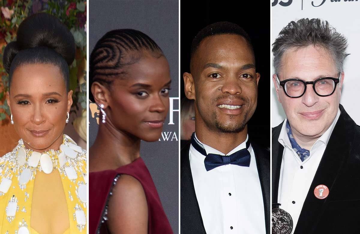 Golda Rosheuvel, Letitia Wright, Johannes Radebe and Patrick Marber. Photos: Shutterstock/Getty