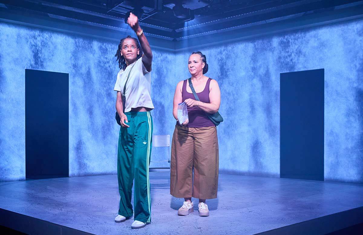 Letitia Wright and Golda Rosheuvel in Not Your Superwoman at the Bush Theatre, London. Photo: Richard Lakos