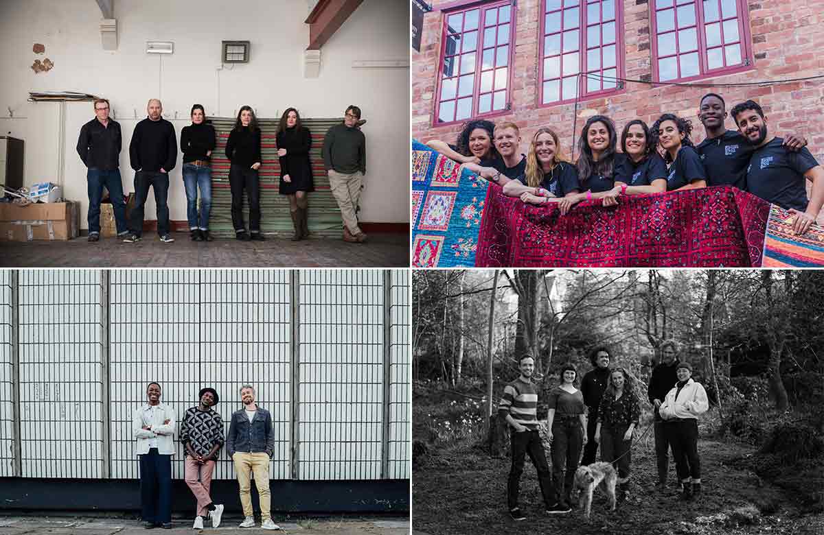 Sheffield Theatres' four associate theatre companies will perform at the festival (clockwise from top left): Forced Entertainment, Stand and Be Counted, the Bare Project and Roots Mbili. By Photo: Hugo Glendinning/Smart Jervas Banda and Khaled Al-Jawad/Smart Banda