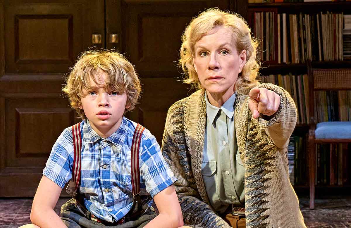 Artie Wilkinson-Hunt and Juliet Stevenson in The Land of the Living at the National Theatre (2025). Photo: Manuel Harlan