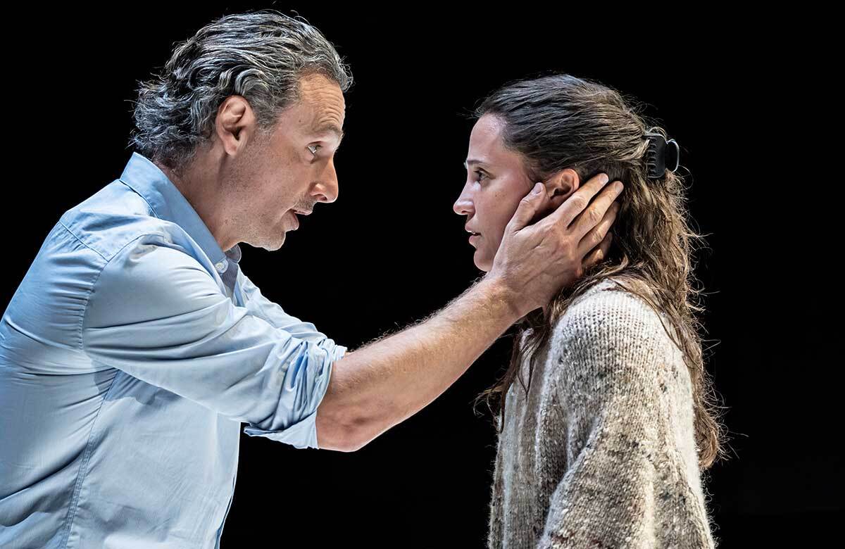 Andrew Lincoln and Alicia Vikander in The Lady from the Sea at the Bridge Theatre, London. Photo: Johan Persson