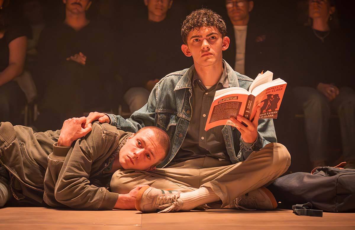 Ruaridh Mollica and Joe Locke in Clarkston at Trafalgar Theatre, London. Photo: Marc Brenner