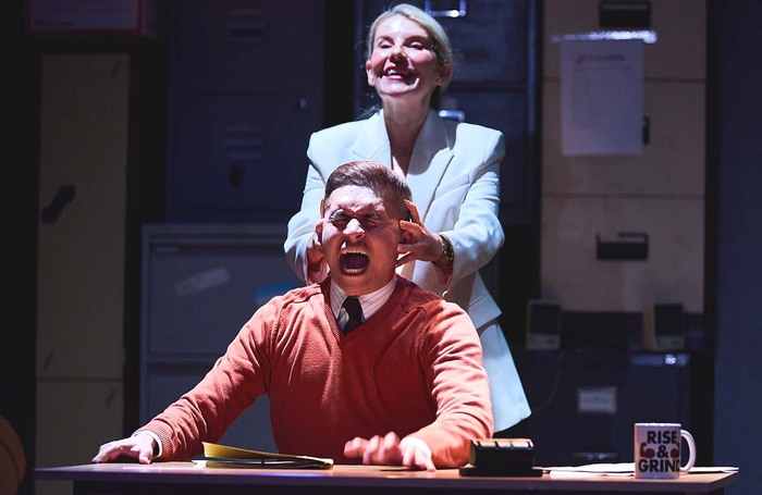Nathan Clarke and Allison McKenzie in The Billionaire Inside Your Head at Hampstead Theatre Downstairs, London. Photo: Rich Lakos
