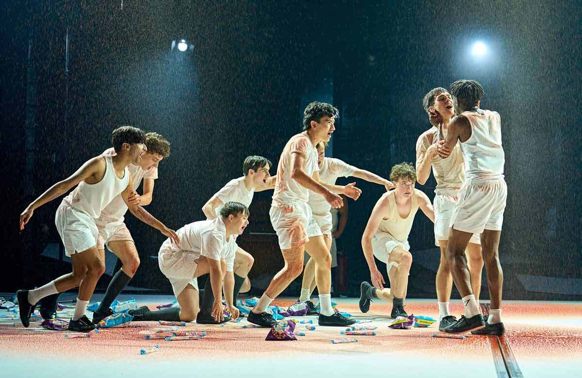 The cast of Lord of the Flies at Chichester Festival Theatre. Photo: Manuel Harlan