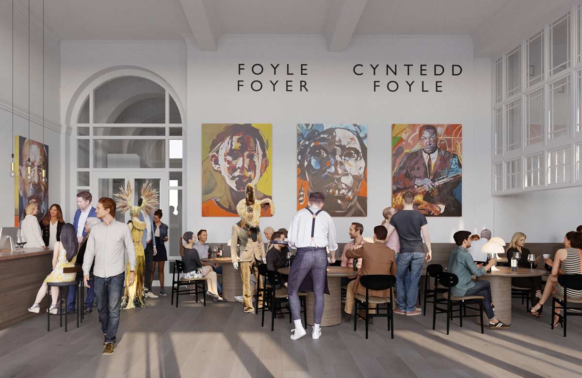 The Foyle Foyer reimagined at Cardiff's Old Library. Photo: Royal Welsh College of Music and Drama