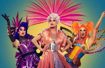 Kevin Clifton, Adele Anderson and Nick Hayes in Priscilla Queen of the Desert. Photo: Matt Crockett
