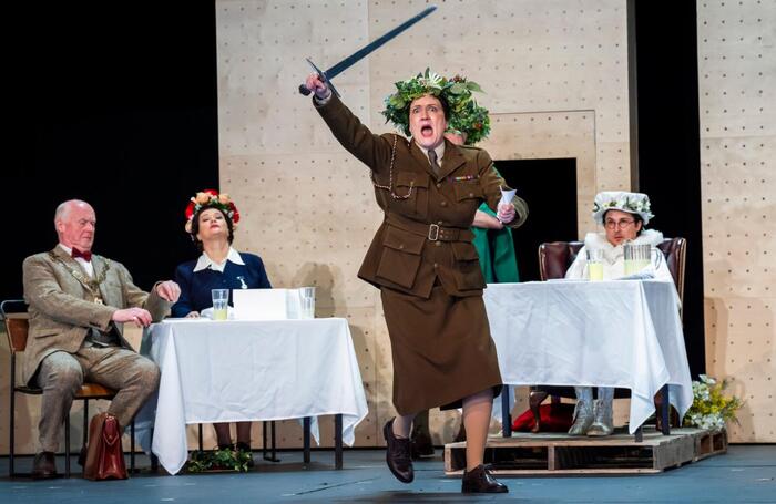 Marc Le Brocq, Carolyn Dobbin, Emma Bell and Caspar Singh in Albert Herring at the London Coliseum. Photo: Tristram Kenton