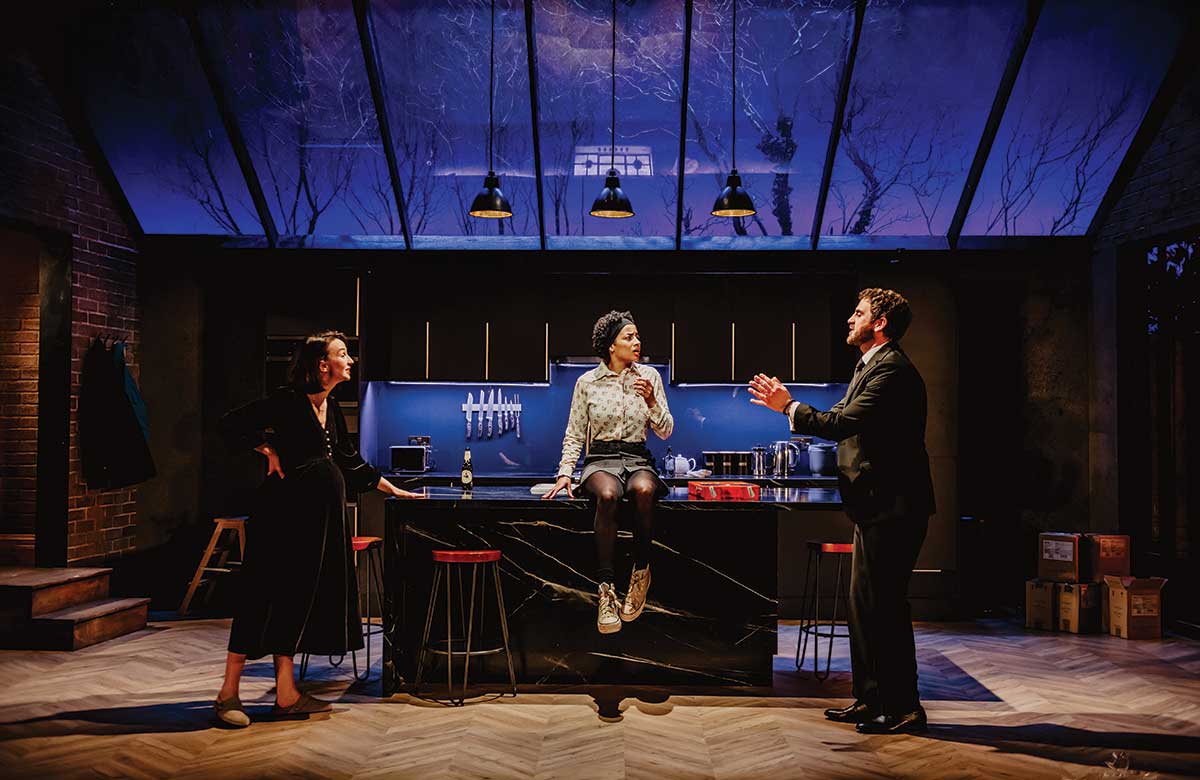 Lisa Dwyer Hogg, Jeanne Nicole Ni Ainle and Mark Huberman in Our New Girl at the Lyric Theatre, Belfast (2025)