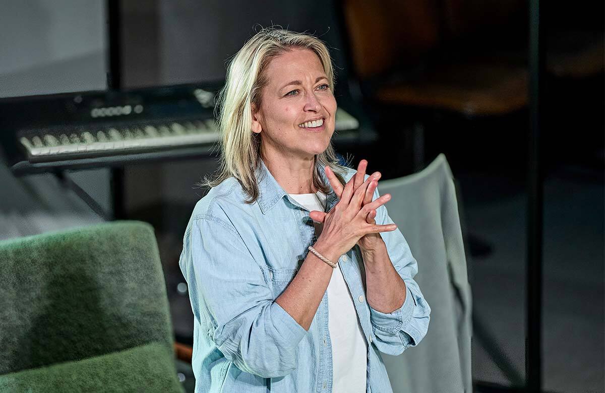 Nicola Walker in The Unbelievers at the Jerwood Theatre Downstairs, Royal Court Theatre, London. Photo: Brinkhoff Moegenburg