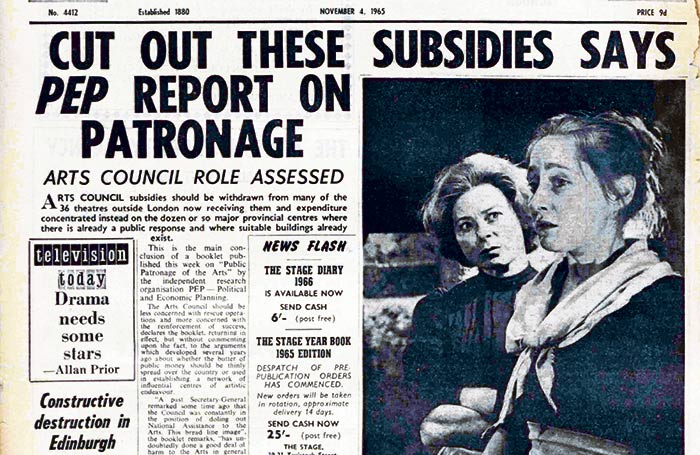  Front cover of The Stage edition of November 4, 1965