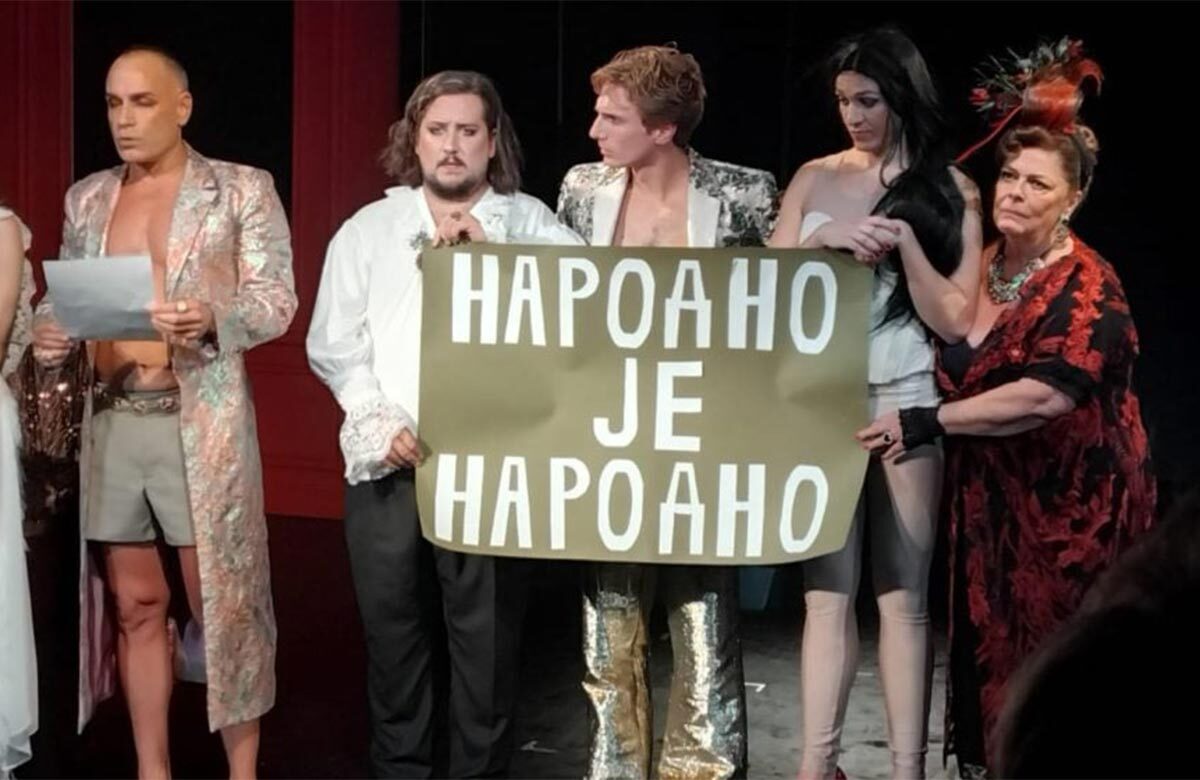 On stage protest in Serbia (2025). Photo: Radmila Radosavljevic