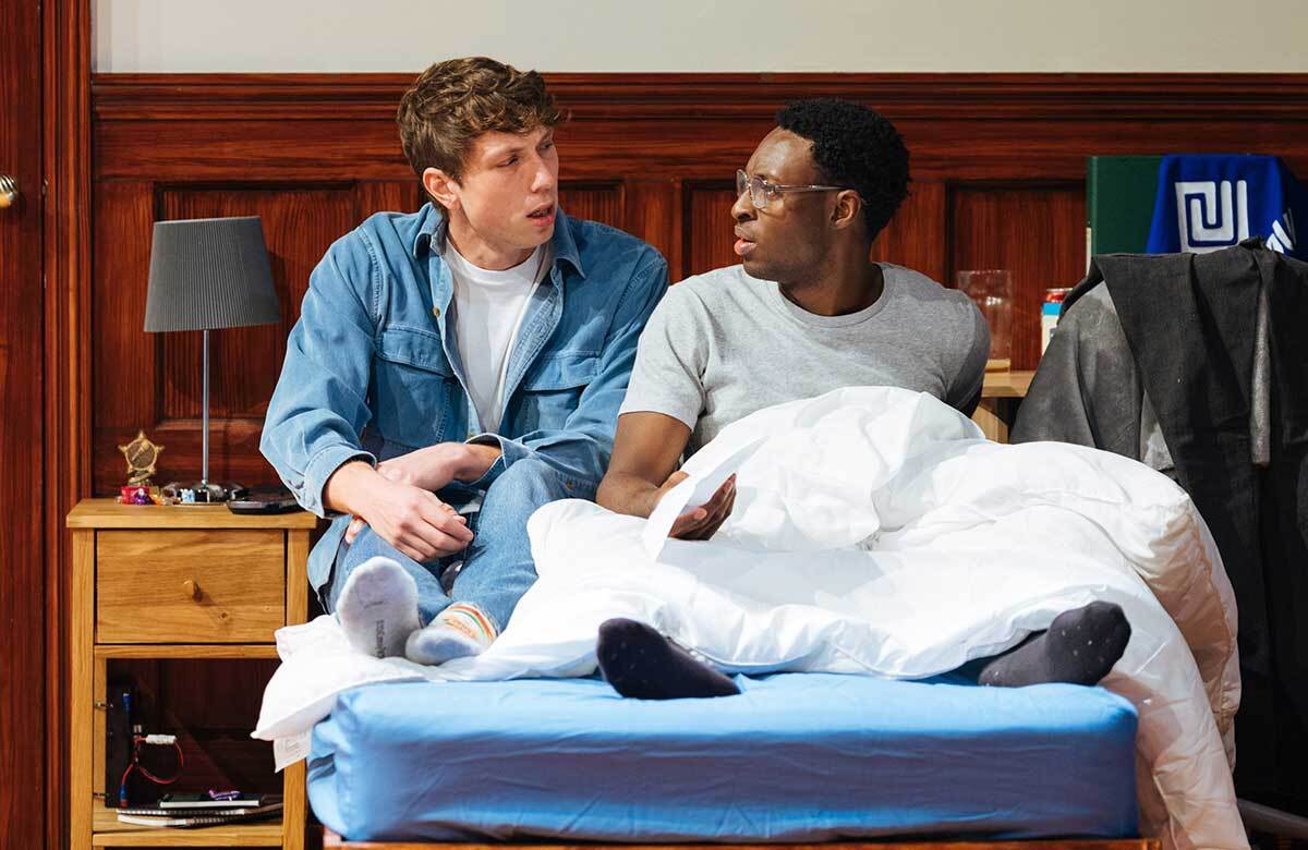 Jamie Bogyo and Ernest Kingsley Jr in Safe Space at the Minerva Theatre, Chichester Festival Theatre. Photo: Helen Murray